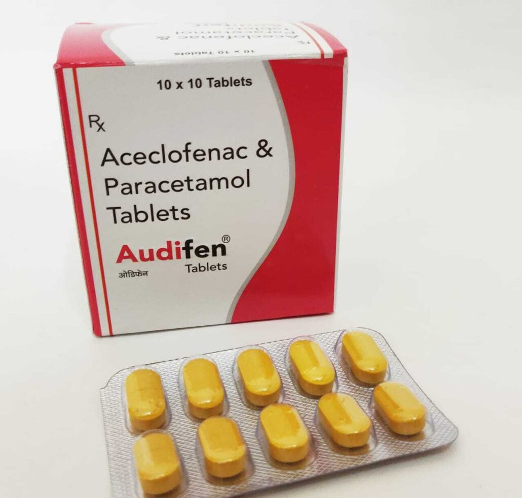 AUDIFEN (Blister) Tablet Aceclofenac (100mg) + Paracetamol (325mg) in PCD Pharma Franchise