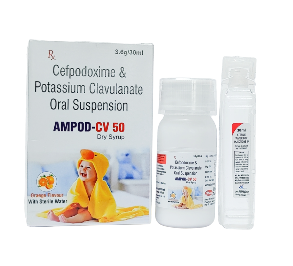 Cefpodoxime Proxetil 50mg + Potassium Clavulanate 31.25mg per 5ml