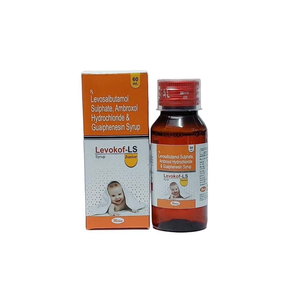 Levosalbutamol 0.5mg + Guaiphenesin 50mg + Ambroxol Hcl 30mg (per 5ml)