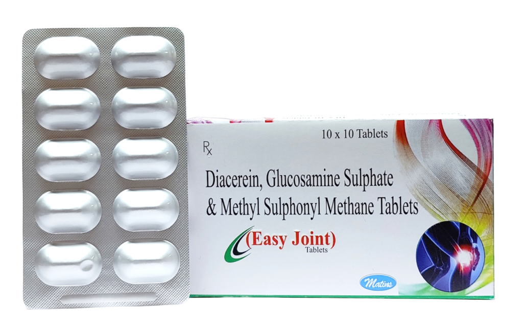 Diacerein 50mg + Glucosamine 750mg + MSM 250mg