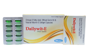 Omega -3 fatty acid 30mg + Wheat germ oil 100mg + Natural Vitamin E 400mg