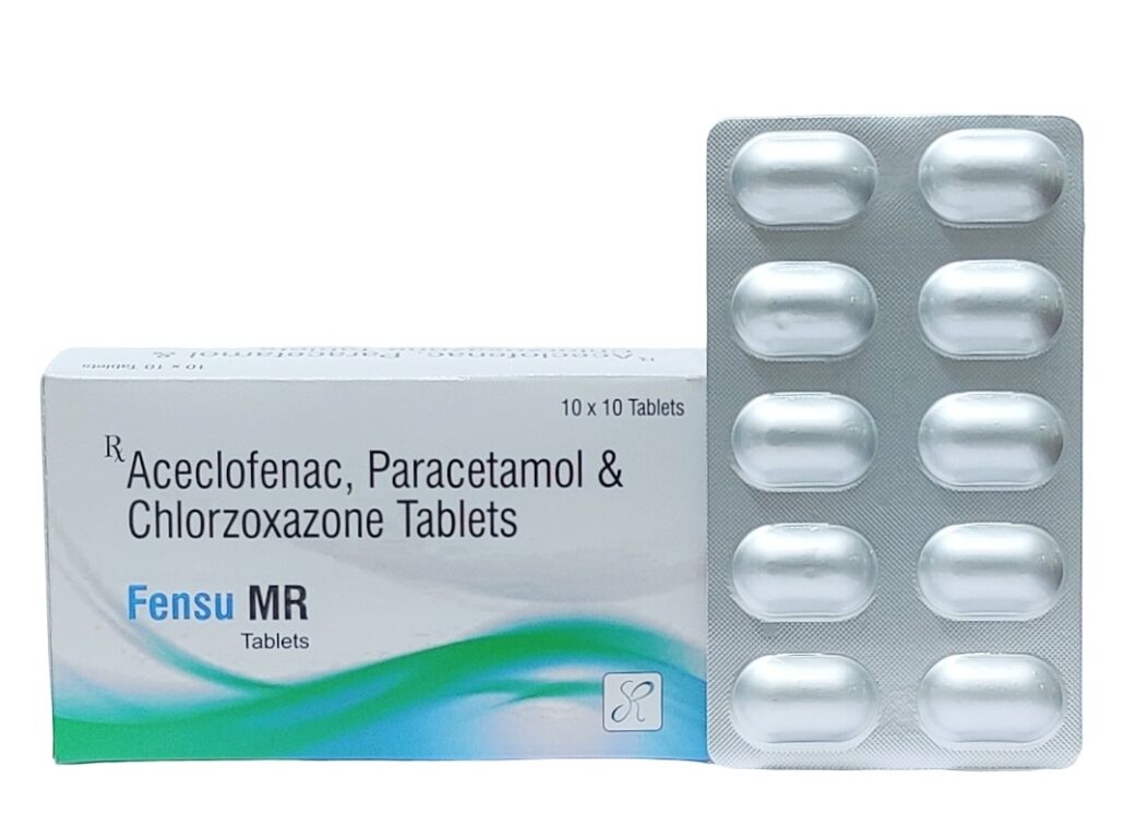 Aceclofenac 100mg + Paracetamol 325mg + Chlorzoxazone 250mg