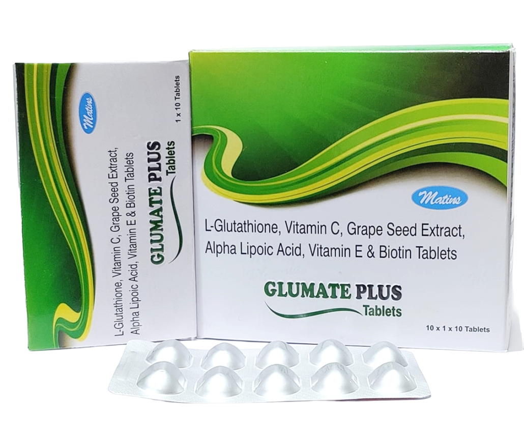 L-Glutathione 500mg + Vit C 40mg + Grape Seed Extract 25mg + Alpha Lipoic Acid 25mg + Vit E 10mg + Biotin 30mcg