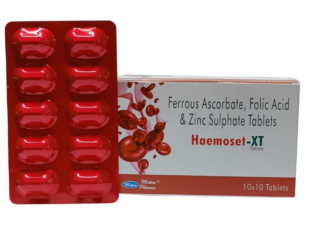 Ferrous Ascorbate 100mg + Zinc Sulphate 22.5mg + Folic Acid: 1.5 MG