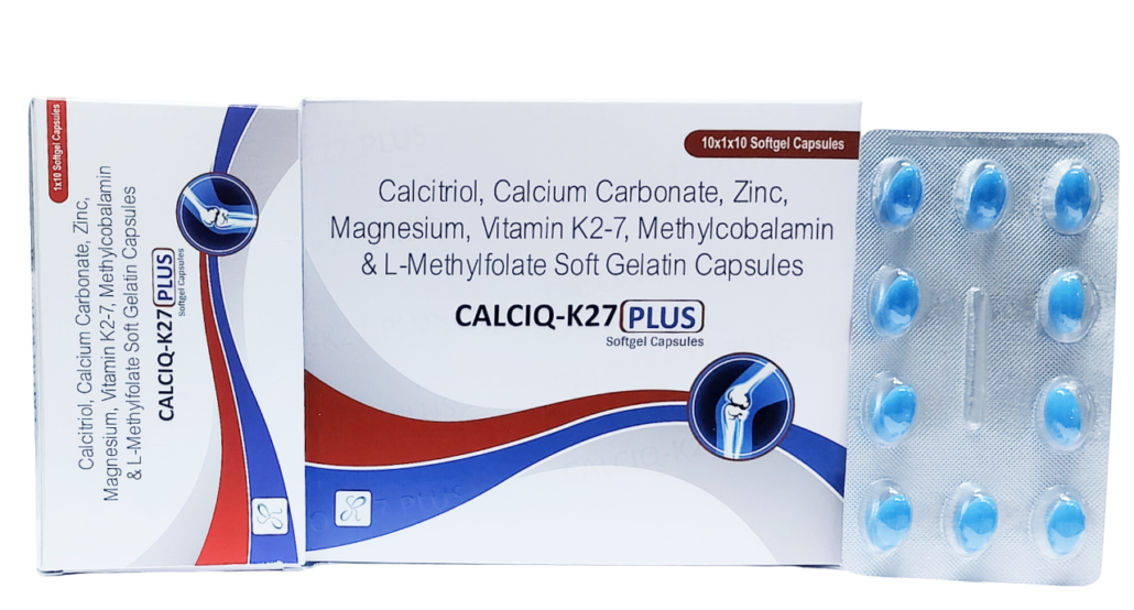 Calcitriol 0.25mcg + Calcium Carbonate 500mg + Vitamin K2 7 45mcg(Menaquinone-7) + Methylcobalamin 1500 mcg + Zinc 7.5 mg + Magnesium 50 mg + L-Methyl Folate 800 mcg